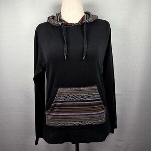 Beautiful Giant Black Women's Medium Pullover Hoodie Rasta Hippie Boho‎ Granola